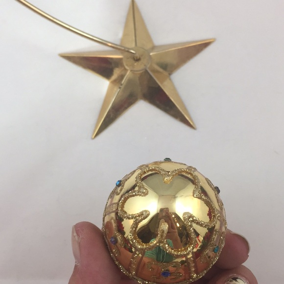 Vintage GKI/Bethlehem Glass Egg shaped embellished Christmas Ornament - Picture 5 of 7